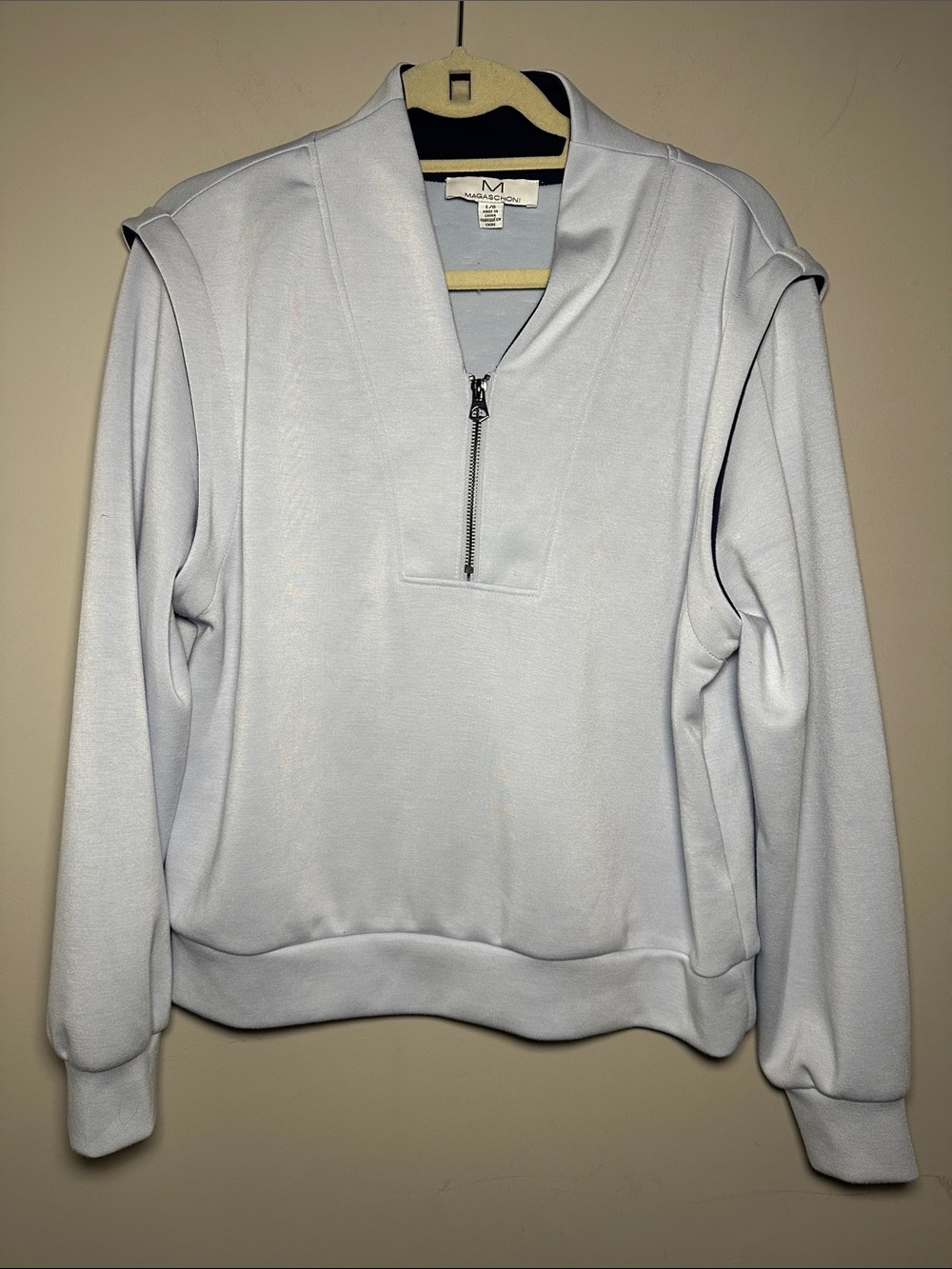 Magaschoni Light blue quarter zip lounge sweater